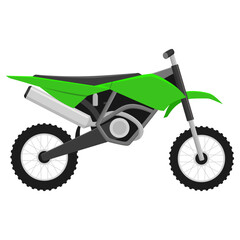 Vector illustration of motocross motorcycle. Motocross bike isolated on a white background. Trail motorcycle
