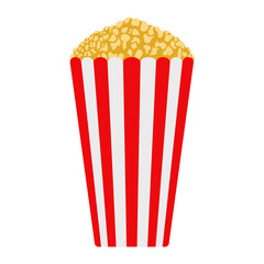 Popcorn icon design. Popcorn box isolated on white background. Vector illustration