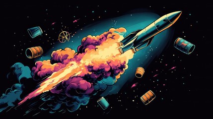 Naklejka premium Rocket, Generative AI