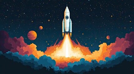 Naklejka premium Rocket, Generative AI