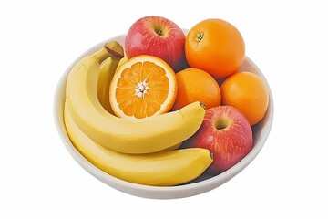 Colorful Bowl with Fresh Fruits and Bananas