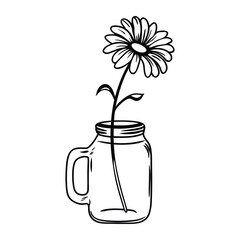 flower book cup silhouette black vector