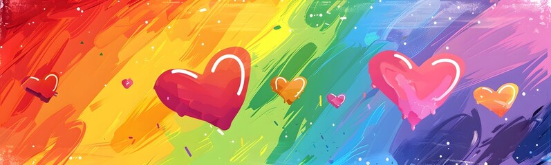 Fototapeta premium Pride month lgbt gay flag rainbow background lgbtq day poster. Month lgbt pride banner community love transgender heart party hand design proud lgbtqia sign parade peace symbol template festival color