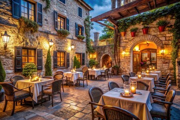 Luxury Vintage Restaurant in Old Town Budva, Montenegro - Exquisite Dining Experience, Mediterranean Cuisine, Historic Architecture, Romantic Ambiance, Coastal Views, Elegant Decor