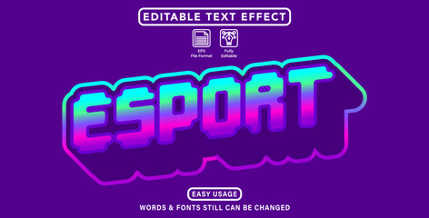 Editable graphic text effect esport style