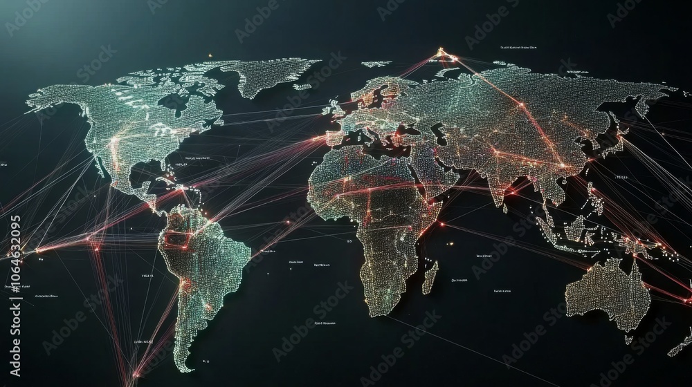 Poster global network connections visualization