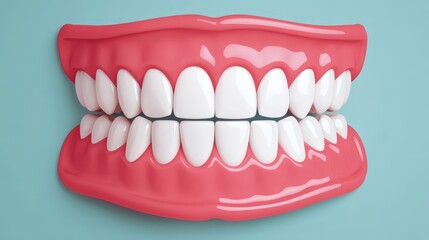 Obraz premium Healthy Smile, Close up of Perfect White Teeth and Gums