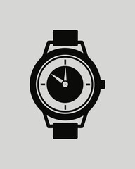 Minimalist Watch Silhouette Vector – Icon for Time, Clock, and Watch Design Projects. Best hand watch Silhouette Vector illustration.