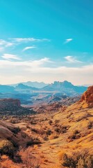 Fototapeta premium Colorful Desert Landscape with Sandstone Cliffs