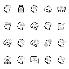 Mental Health with duoline icons style