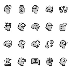 Mental Health with duotone icons style