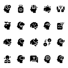 Mental Health with glyph icons style