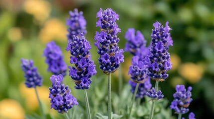 Close-up of lavender flowers in bloom, with a blurred background.