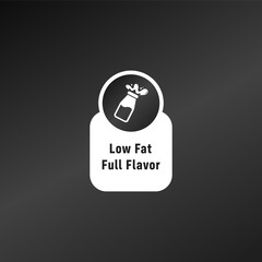 Skim milk label or low fat full flavor label. Best Skim milk logo for product packaging design element. Skim milk label for packaging design element.