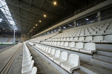 Naklejka premium Vacant Sports Arena: Emptiness and Abandonment in Minimalist Photography