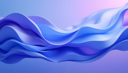 Fototapeta premium Abstract flowing shape with gentle curves in shades of blue and purple, ideal for serene and elegant visuals.