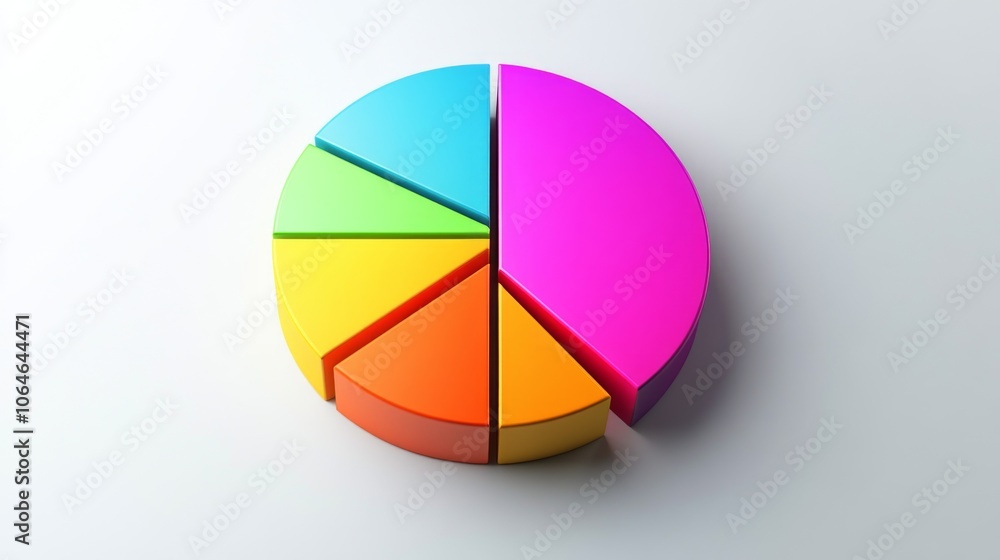 Aufkleber Colorful 3D Pie Chart Representation of Data