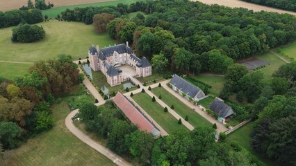 drone photo Jussy castle France europe