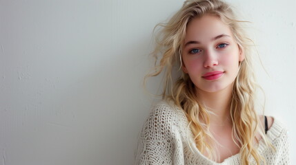 室内にいる若い女性