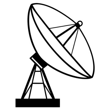 recommend clip art: Satellite dish antenna line art vector illustration 
                    