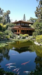 Fototapeta premium Serene Zen Temple with Minimalist Architecture