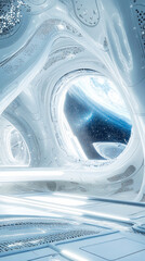 Fototapeta premium Futuristic spaceship interior