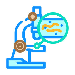 microscope worm parasite color icon vector. microscope worm parasite sign. isolated symbol illustration