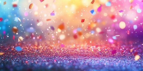 Soft gradient background with confetti. Anniversary banners, flyers, invitations. Vibrant, festive...