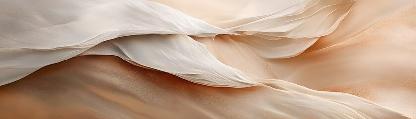 Abstract Sand Dunes with Smooth Curves and Subtle Color Variations