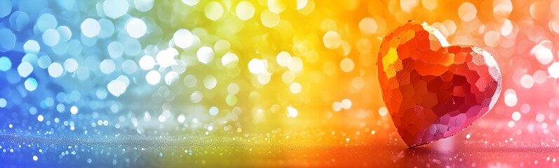 Obraz premium Pride lgbt rainbow gay love background heart lgbtq month flag. LGBT pride rainbow pattern protest discrimination respect support poster lgbtqia colors transgender couple planet concept imagination. 