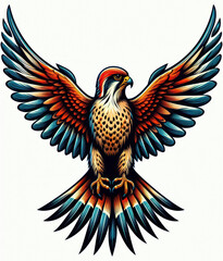 Obraz premium TRIBAL TATOO トライバル タトゥ 刺青 鷹 hawk