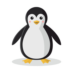 Cute penguin icon on white background. Vector illustration in cartoon style.