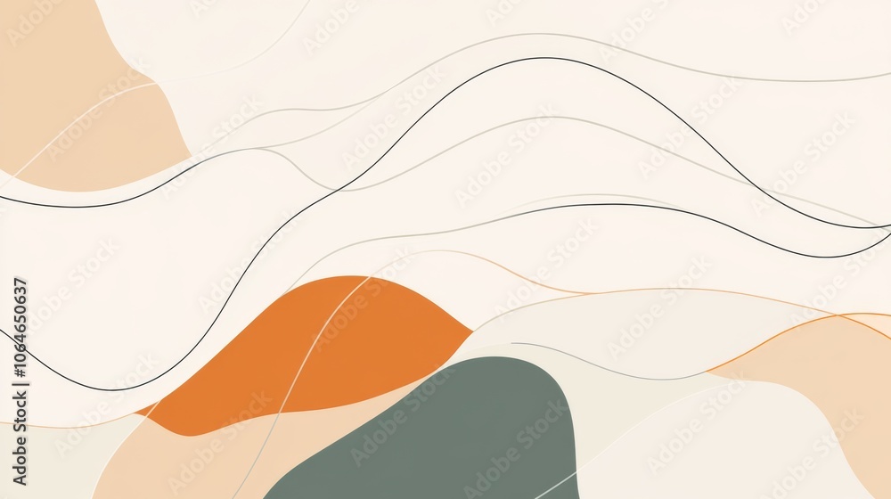 Poster abstract shapes in soft neutral tones