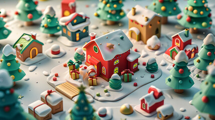 Calendar Christmas isometric Cartoon 3D