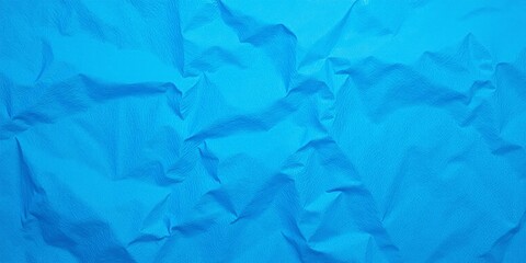 Crinkled Paper Texture Background In Electric Blue Color