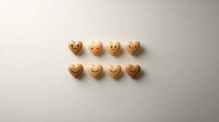 A creative emoji collage spells out 'IIII LOVE UUUU' using a mix of glowing hearts and smiley faces, displayed on a clean, neutral backdrop