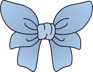 colorful coquette ribbon bows isolated on transparent background. Collection of retro accessory in pastel colors. Elements for design