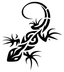 Fototapeta premium TRIBAL TATOO トライバル タトゥ 刺青 トカゲ