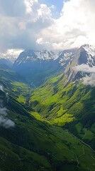 Naklejka premium Panoramic View of Lush Swiss Alps Landscape