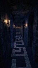 Fototapeta premium Mysterious Maze in Haunted House Attraction