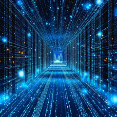 Neon Cyberpunk Tunnel with Futuristic Elements