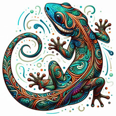 Fototapeta premium TRIBAL TATOO トライバル タトゥ 刺青 トカゲ