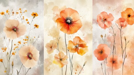 Watercolor Poppies Art Print