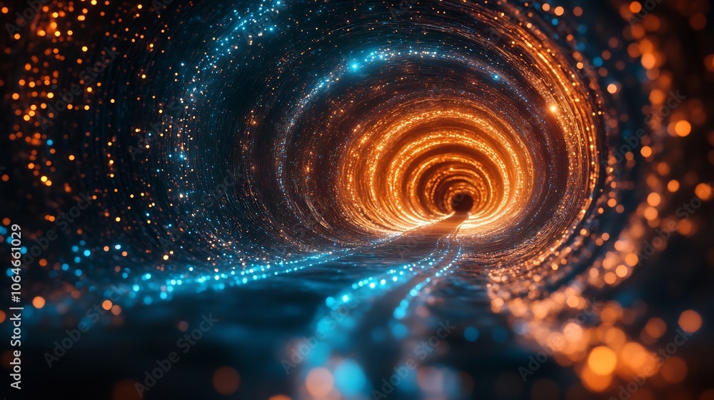 Poster bluelit vpn tunnel a digital landscape representing private and secure internet connections in a fut