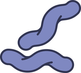 Illustration of two blue bacteria, symbolizing microbiology and infection.