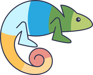 Colorful chameleon illustration symbolizing adaptability and change.