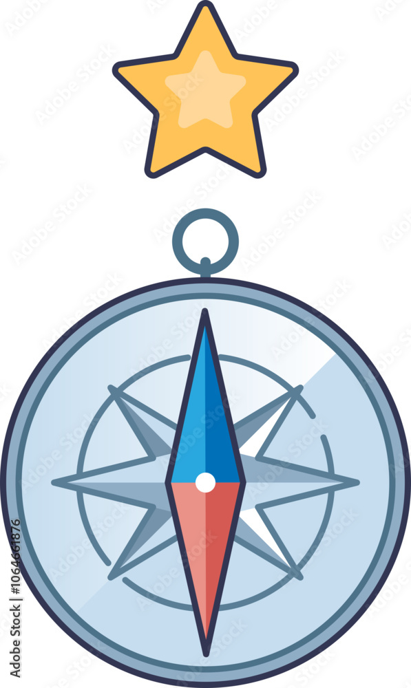 Aufkleber compass with a star symbolizing guidance and direction.