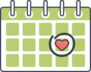 Calendar with a heart symbol highlights a special date for a food drive event.
