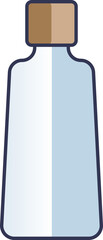 Illustration of a green glass bottle, symbolizing recycling and sustainability.