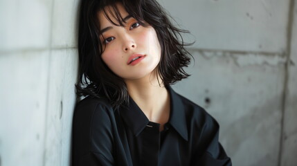 Fototapeta premium ヘアモデルの若い女性